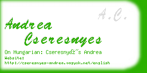 andrea cseresnyes business card